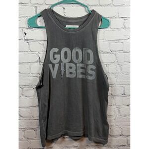 Spiritual Gangster Good Vibes Tank Top‎ Sleeveless Gray Casual XS
